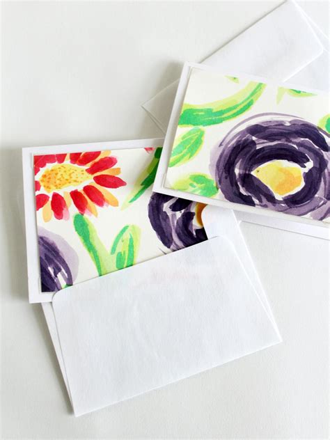 You will need some watercolor's, a green, a blue, and a flower color. Make Your Own Watercolor Note Cards | HGTV