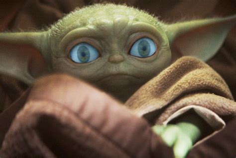 Photo Close Up Of Baby Yodas Alien Eyes