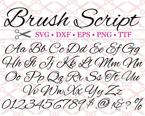 Brush Script Calligraphy Font Monogram Svg Dxf Eps Png Digital Monogram Diy Fancy Script