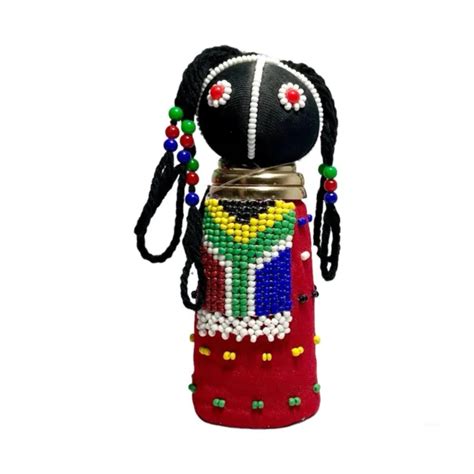Contemporary Ndebele South African Hand Beaded Ceremonial Folk Art Doll