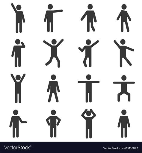 Set Of Active Human Pictograph Royalty Free Vector Image