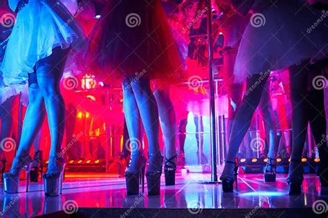 Junge Sexy Frauen Pol Tanzen Striptease In Nachtclub Schönes Nacktes Stripper Mädchen Auf Der