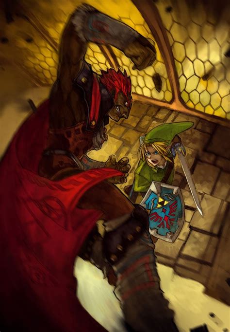 Ganondorf Versus Link In Ganon S Castle The Legend Of Zelda Ocarina Of Time Fan Art By Lack