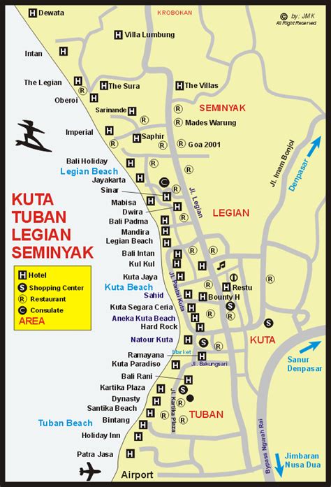 I can think that i am in. Kuta - Legian Map - Maps of Bali,