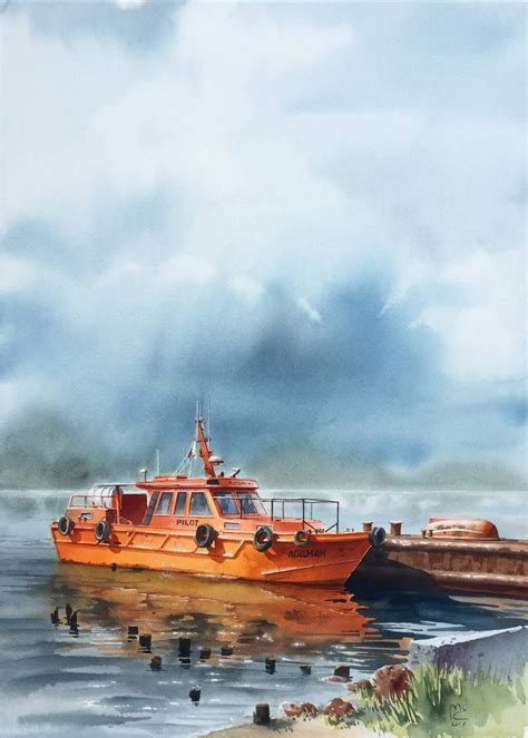 Original Seascape Painting By Eleanor Mill Realism Art On Paper The