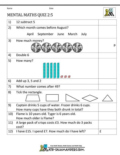 Printable Mental Maths Year 2 Worksheets 23e