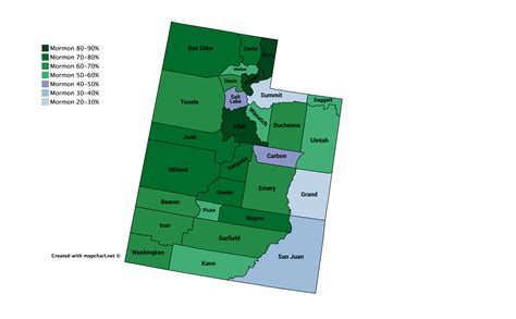 Oc Percent Of Utah That Is Mormon By County Saltlakecity
