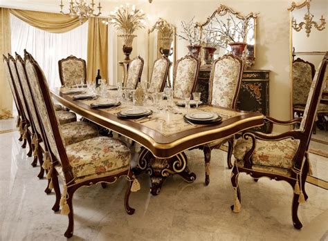 The pecan finish and upholstery shown can also be customized. Italian Luxury Dining Room Wood Furniture. Andrea Fanfani ...