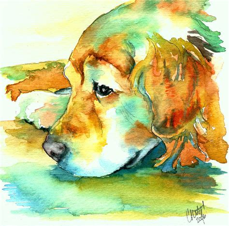 Golden Retriever Profile Painting By Christy Freeman Stark