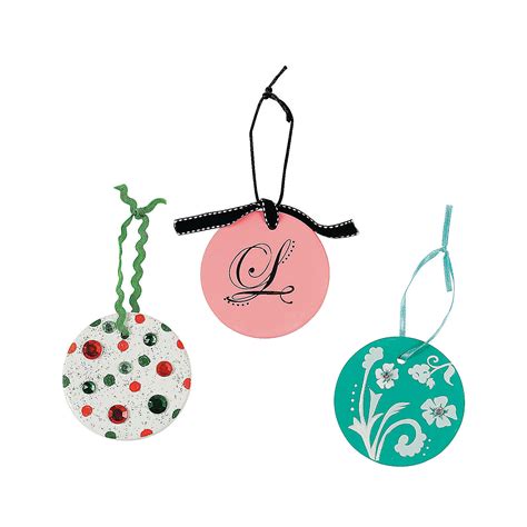 They're free and easy to make with simple supplies, and would be perfect for your own decor or even as a little gift. DIY Ceramic Round Christmas Ornaments - Oriental Trading