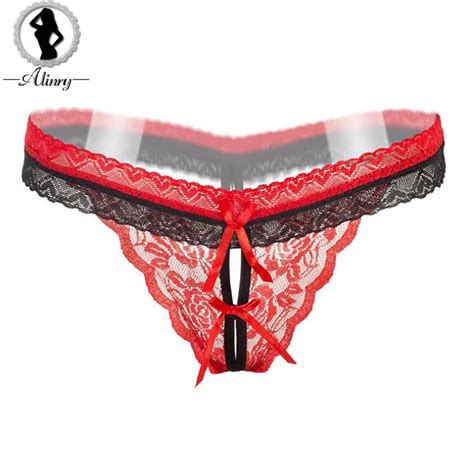 Alinry New Sexy Thongs 6 Colors Hollow Out Heart Shaped Lace G Strings Women Exposed Hip Open
