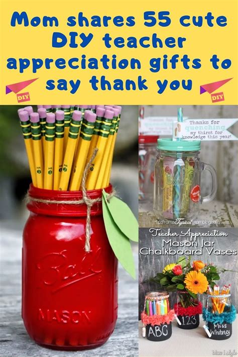 A Red Mason Jar With Pencils In It And The Words Mom Shares 5 Cute Diy