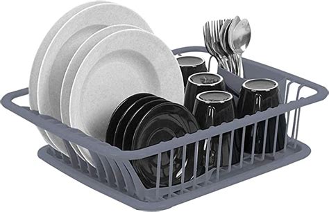 Elianware Bpa Free Compact Plastic Dish Drainer With Sloped Drip Drain