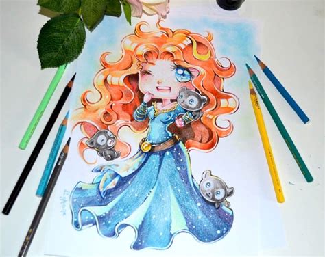 Merida Feat Harris Hubert And Hamish All As Bears Chibis By