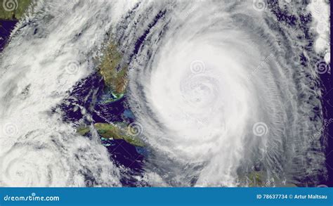 Double Hurricane Over Florida Satellite Viewelements Of This Image
