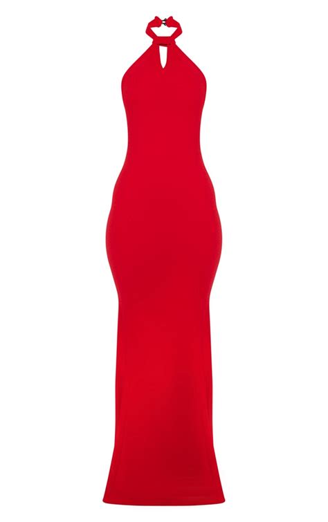 Scarlet Knot Detail Fishtail Maxi Dress Prettylittlething Usa