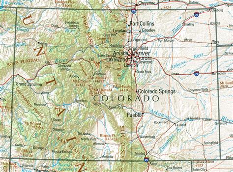Colorado Map And Colorado Satellite Image