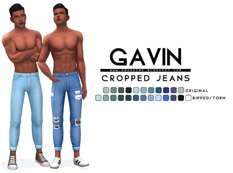 Gavin Jeans Regular And Tornripped Onyx Sims