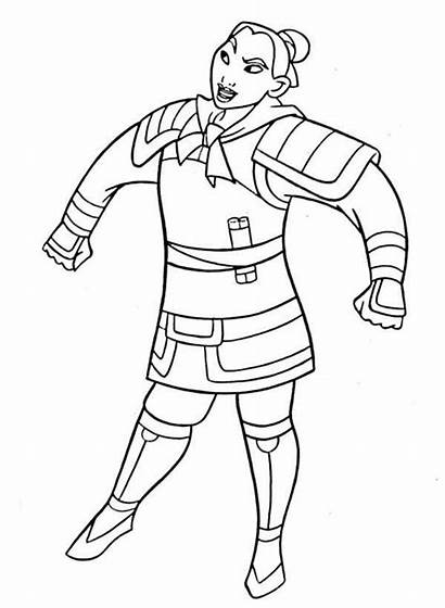 Mulan Coloring Uniform Soldier Pages Printable Getcolorings