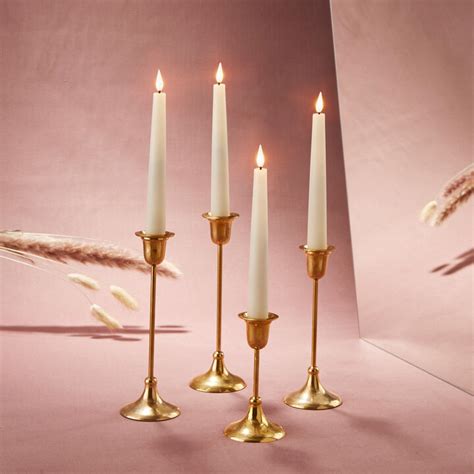 Infinity Wick Ivory 7 Taper Candles Set Of 4 Decor Flameless
