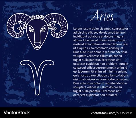 Aries Astrology Element For Horoscope Zodiac Sign Vector Image