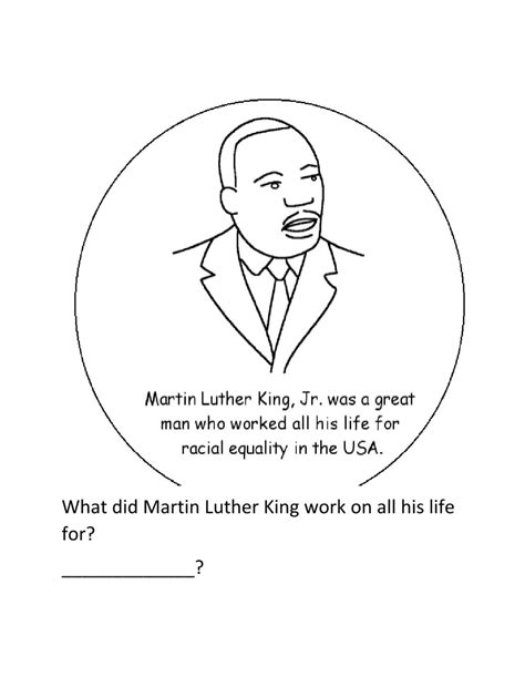 Martin Luther King Jr Interactive Worksheet