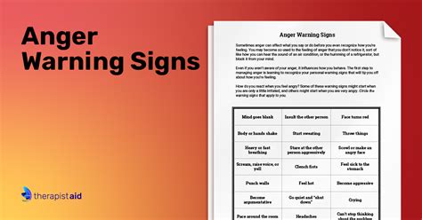 Anger Stop Signs Worksheet Therapist Aid