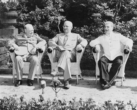 Photo Winston Churchill Harry Truman And Joseph Stalin At The