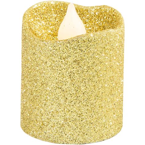 Glitter Gold Votive Flameless Led Candles 6ct Party City