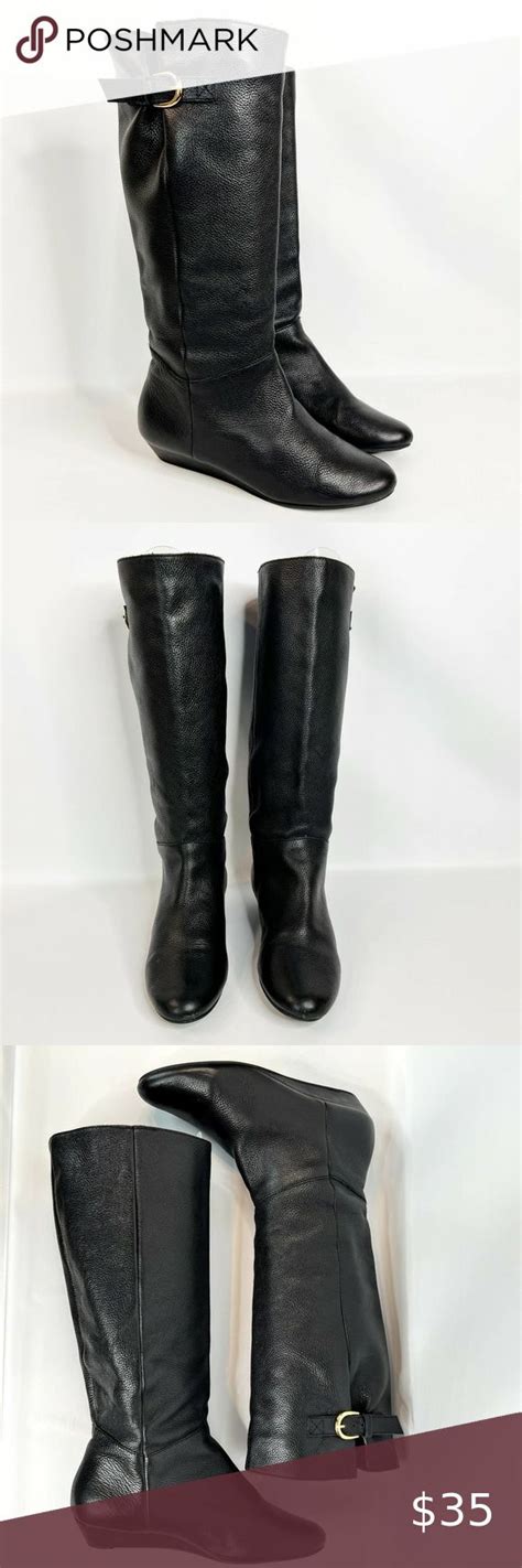 Steven By Steve Madden Intyce Boots Size 8m Black Pebbled Leather