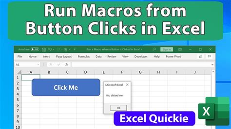 Run A Macro When You Click A Button In Excel Excel Quickie Youtube