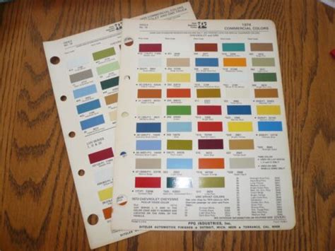 1974 1975 Chevy And Gmc Commercial Ditzler Ppg Paint Chips Ebay