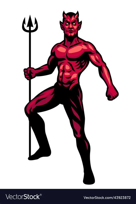 Full Body Pose Of Devil Mascot Character Vector Image
