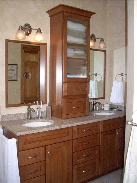 Bathroom vanities add an elegant touch while also offering a convenient place to get ready for your many bathroom storage vanities feature sink tops, stylish hardware, matching mirrors, and cabinets. Bathroom Vanity Storage Syracuse CNY - Mirror Cabinets