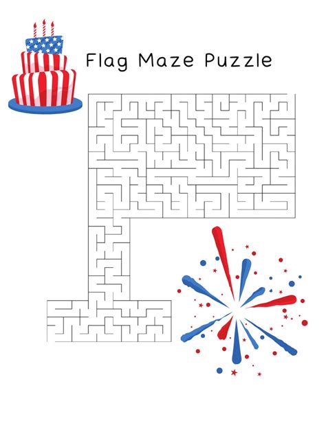 Fourth Of July Maze Instant Download Printable Etsy