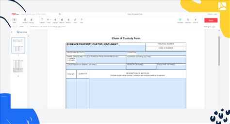 Printable Chain Of Custody Form Template — Pdfliner