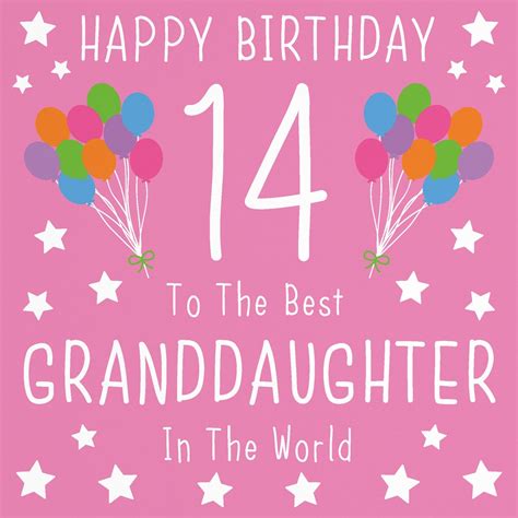 Granddaughter 14th Birthday Card Happy Birthday 14 To Etsy Uk