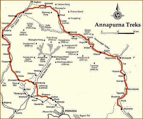 Annapurna Trek Route Map 