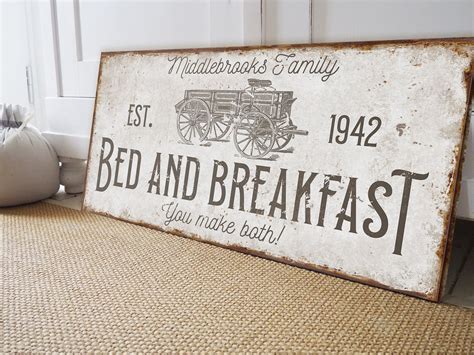 Bed And Breakfast Sign Custom Kitchen Decor Custom Pantry Etsy
