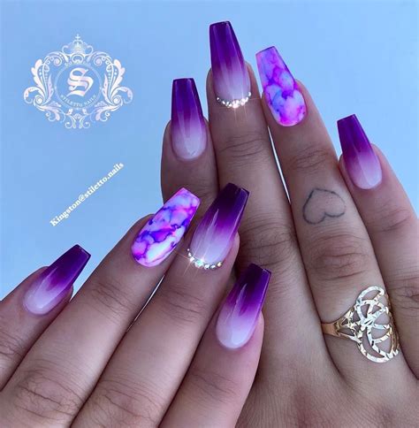 Simple Marble Nails Purple Nail Designs Matte Purple Nails Purple