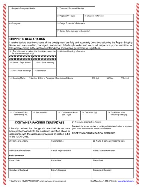 ShipMate ADR Dangerous Goods Declaration 2009 2022 Fill And Sign