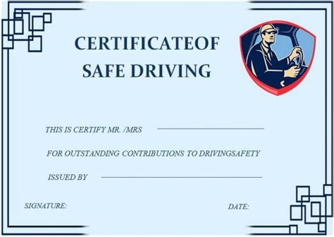 Driving Safety Courses Free Printable Certificate Templates Certificate Design Certificate