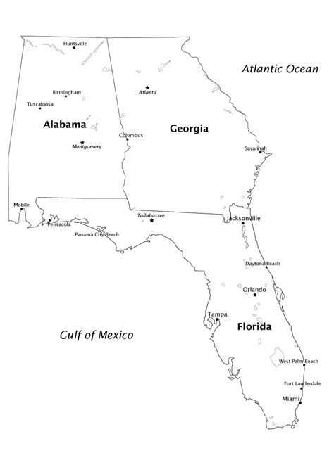 Alabama Georgia And Florida Map On Behance