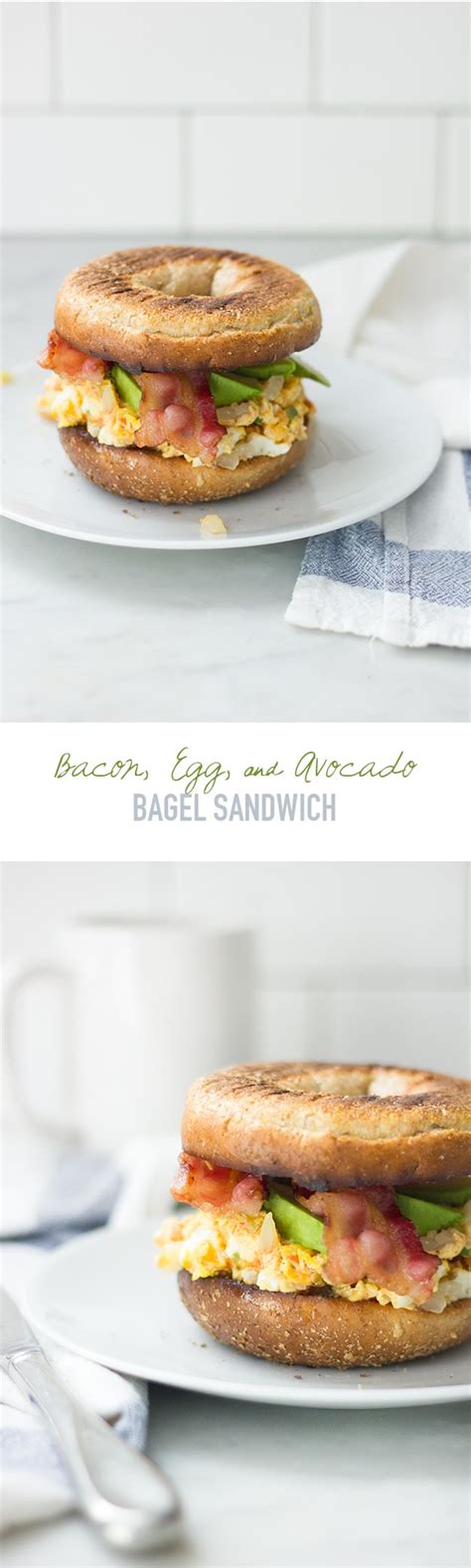 Lets Get Cookin Easy Bacon Egg And Avocado Bagel Sandwich Bright