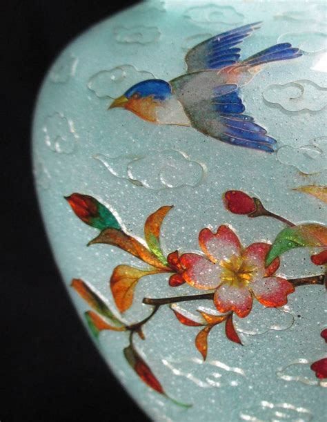 Japanese Antique Plique A Jour Cloisonne Vase With Bird Zentner