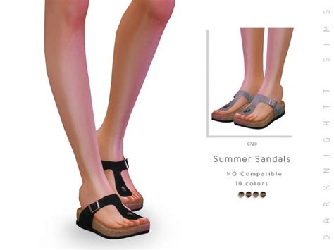 Summer Sandals By Darknightt At Tsr Sims 4 Updates