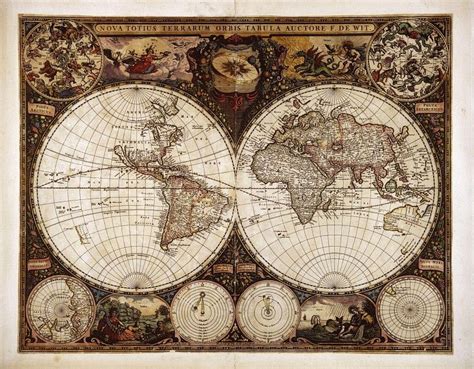Древние карты мира в высоком разрешении Старинные карты World Map