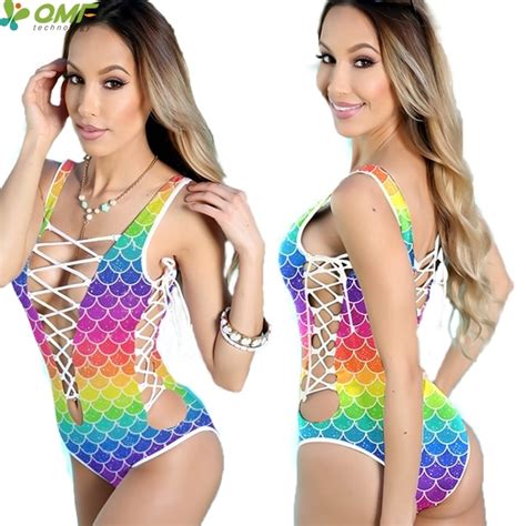 Buy Colorful Mermaid Swimwear Women One Piece Swimsuit
