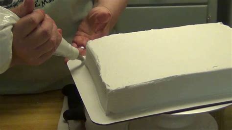 Getting perfectly sized sheet cakes slices is a different story, though. Icing a Quarter Sheet Cake with an Easy Icer and adding two borders! - YouTube