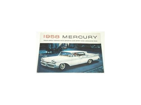 1958 Mercury Original Dealer Showroom Brochure Carparts4sale Inc